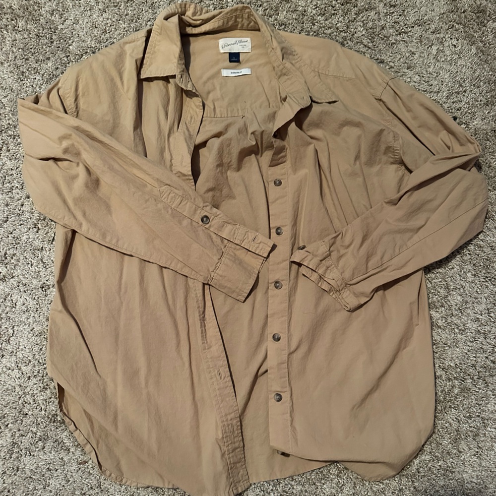Men's Tan Button-Up Jacket